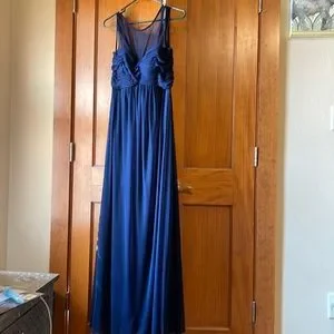 Dresses | Navy Long Dress Worn Once Bump Friendly Size Medium | Poshmark